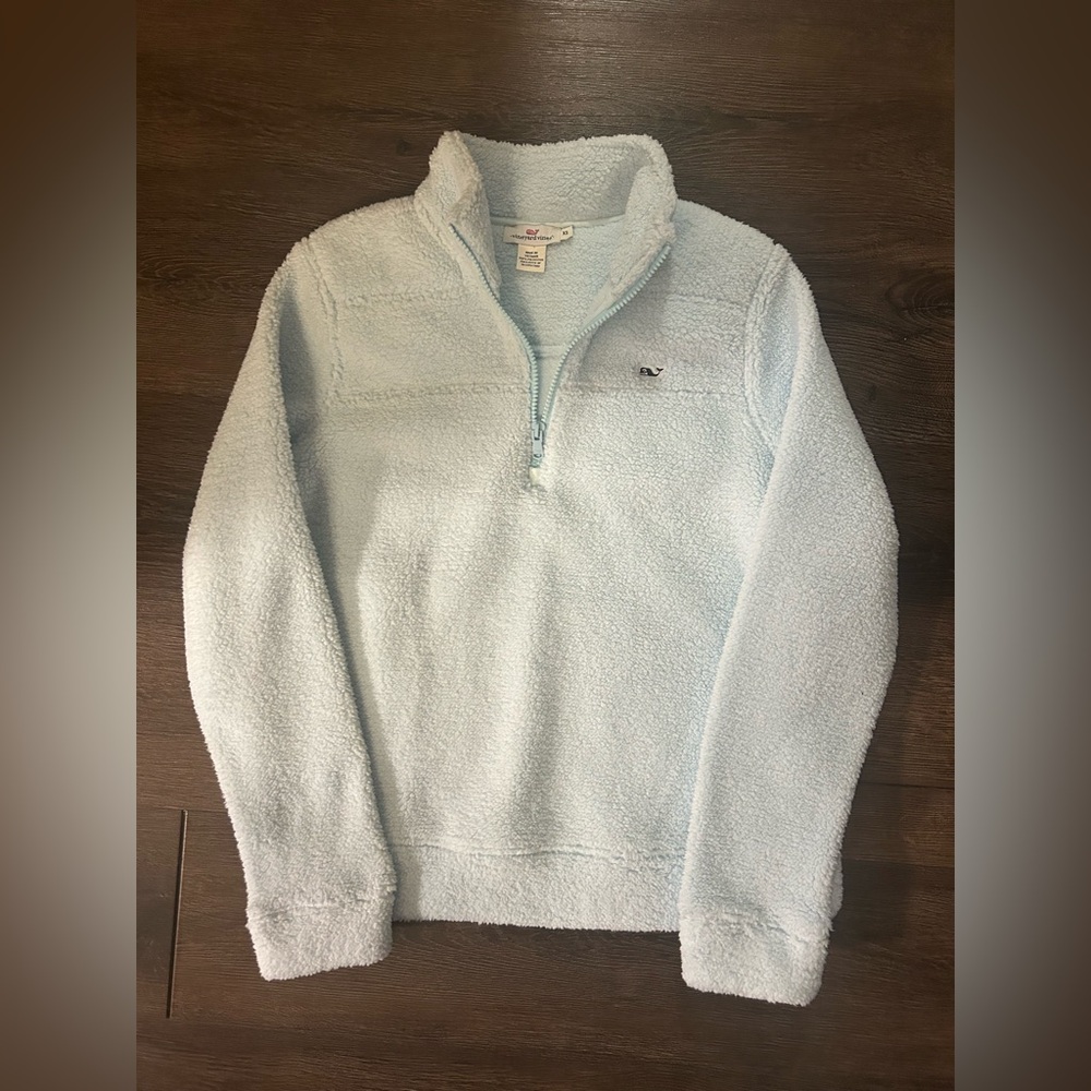 Vineyard Vines Baby Blue 1/4 Zip Sherpa Fleece